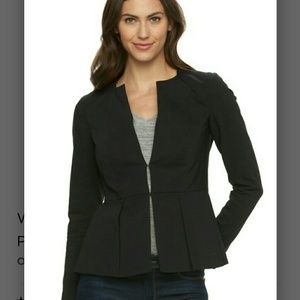 Collarless Peplum black blazer